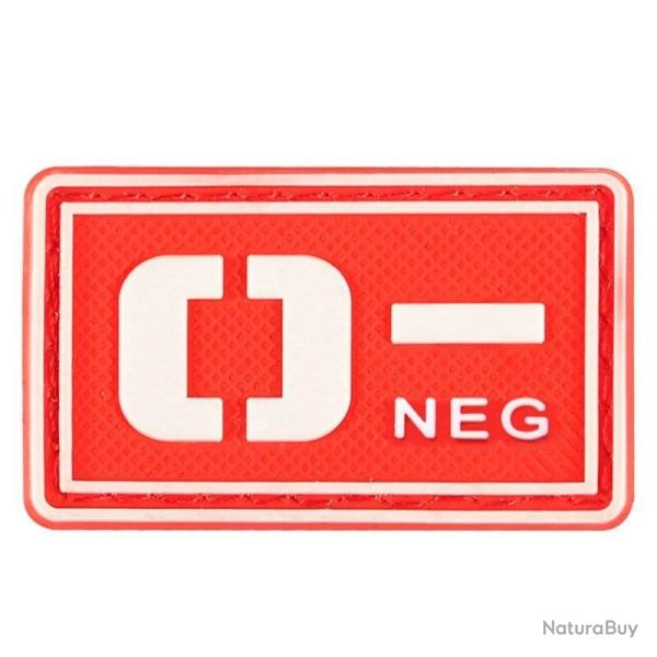 Patch groupe sanguin 3D PVC lumineux - O- n�gatif (rouge)
