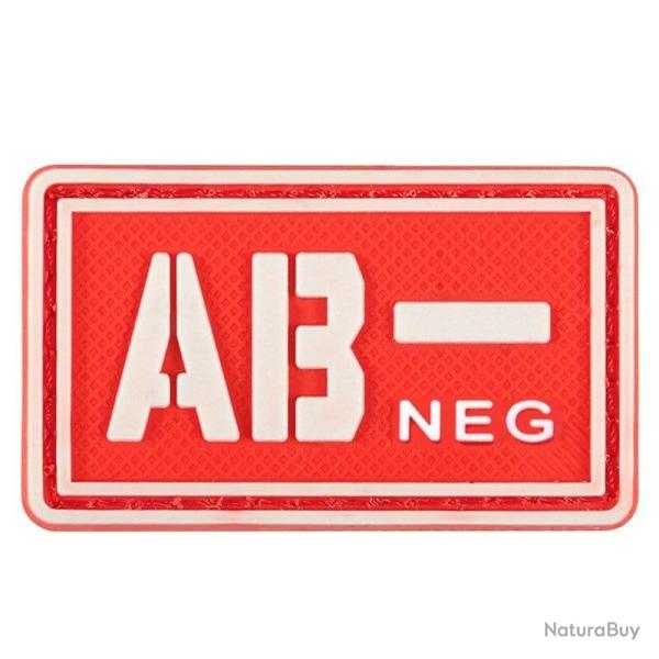 Patch groupe sanguin 3D PVC lumineux - AB- n�gatif (rouge)