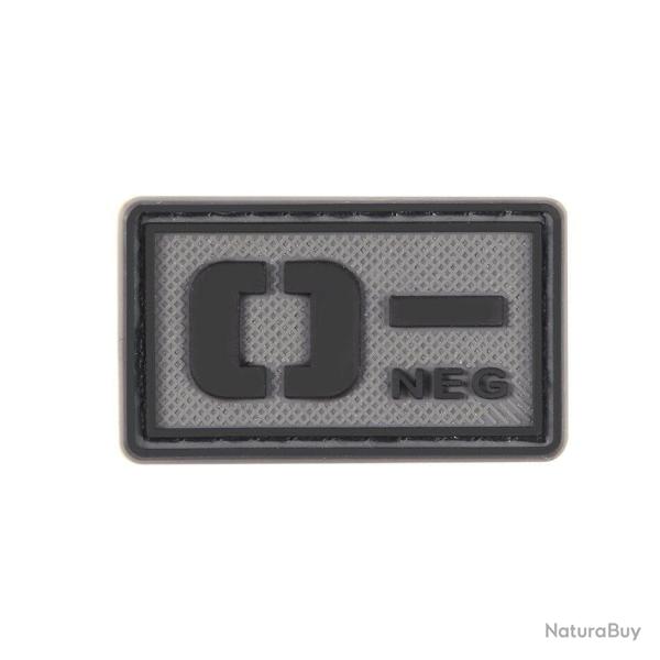 Patch groupe sanguin 3D PVC lumineux - O- n�gatif (noir)