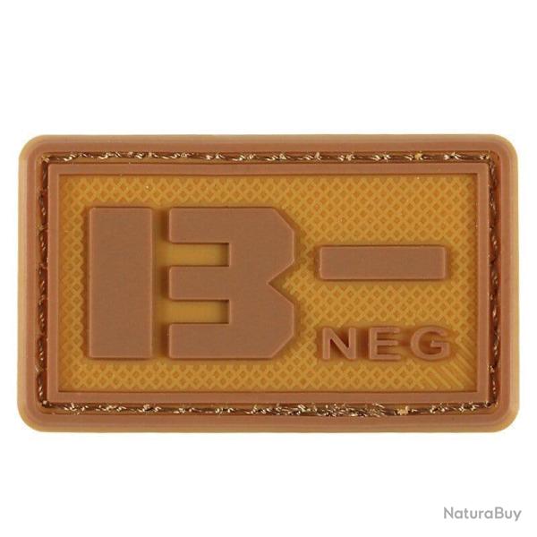 Patch groupe sanguin 3D PVC lumineux - B- n�gatif (marron)