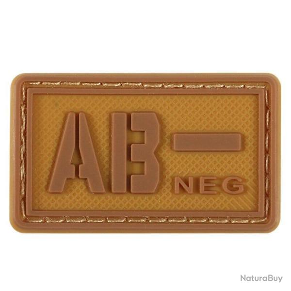 Patch groupe sanguin 3D PVC lumineux - AB- n�gatif (marron)