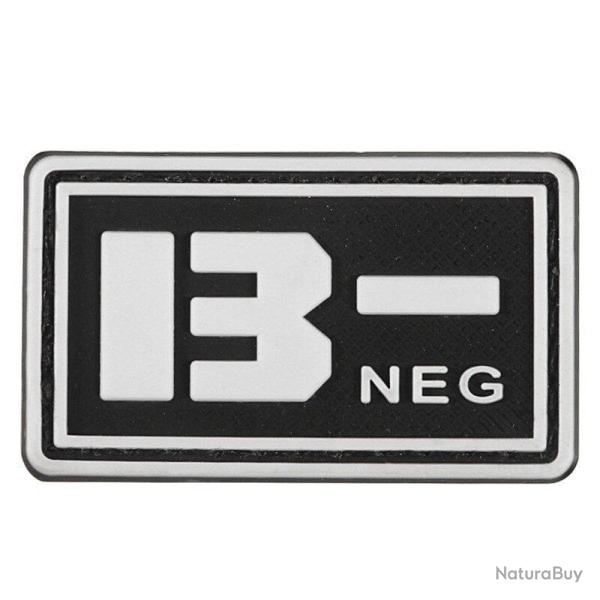 Patch groupe sanguin 3D PVC lumineux - B- n�gatif (noir) 2