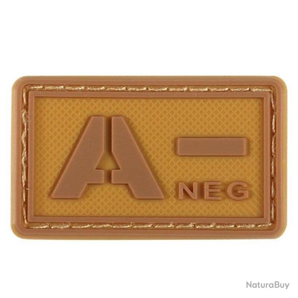 Patch groupe sanguin 3D PVC lumineux - A- n�gatif (marron)