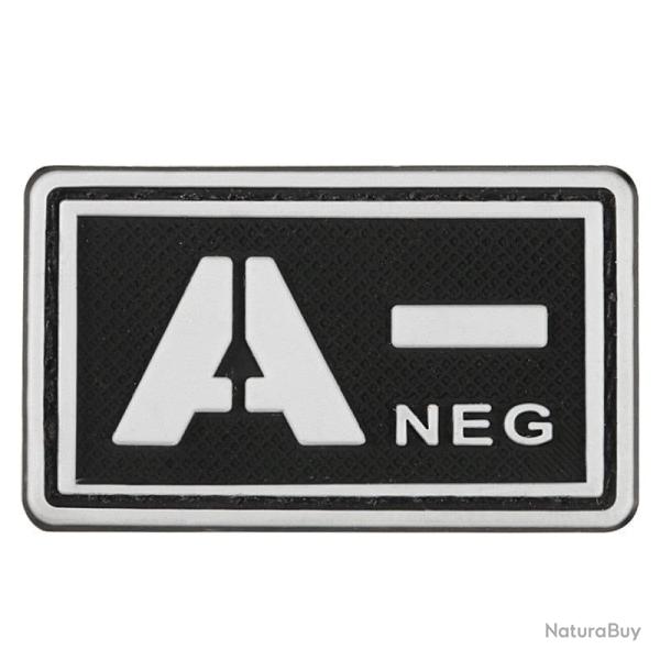 Patch groupe sanguin 3D PVC lumineux - A- n�gatif (noir) 2