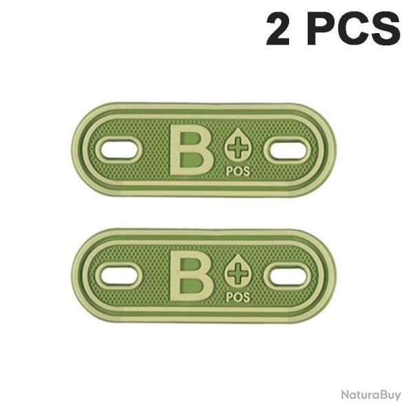 Patch groupe sanguin A B AB O POS +- - B POS Green