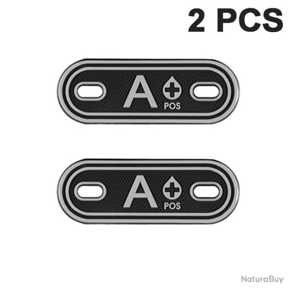 Patch groupe sanguin A B AB O POS +- - A POS Black