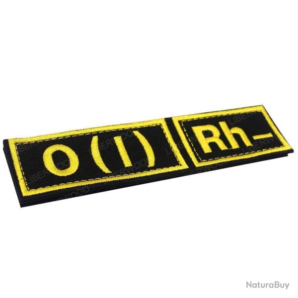 Patch groupe sanguin B AB A O (I) Rh - O- 3x12cm (Jaune)