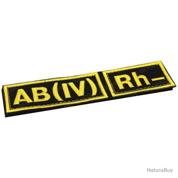 Patch groupe sanguin B AB A O (I) Rh - AB- 3x12cm (Jaune)
