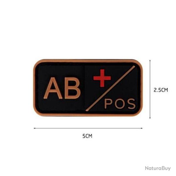 Patch groupe sanguin crochet/boucle PVC - 11