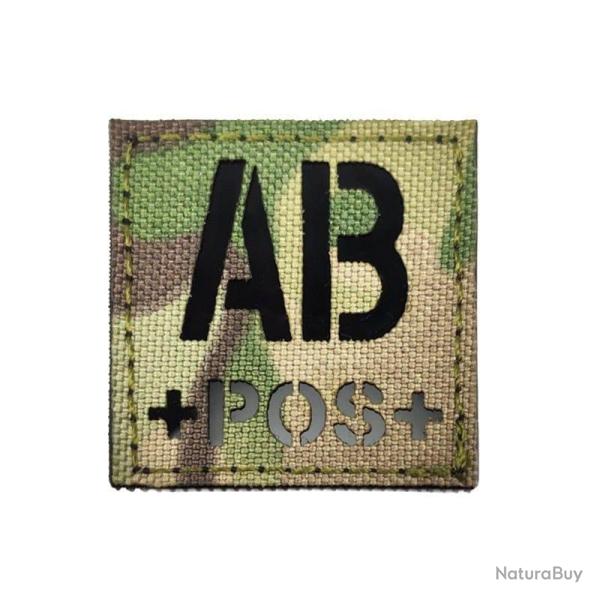 Patch groupe sanguin IR camo/noir - Multicam AB
