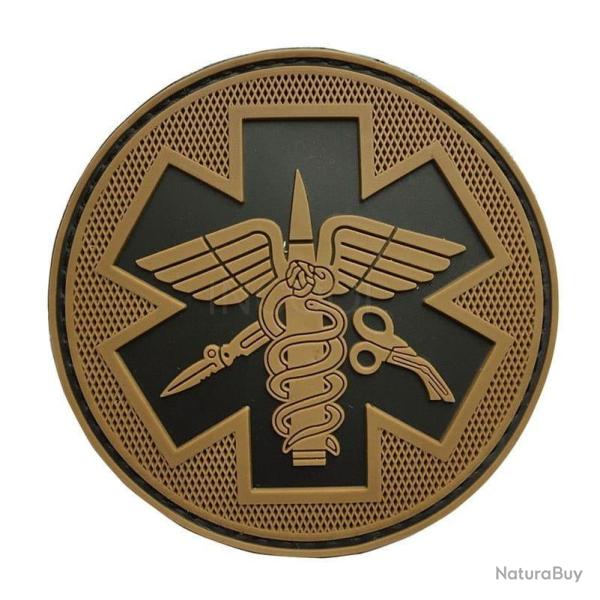 Patch m�dical embl�me 3D PVC - Noir - Marron