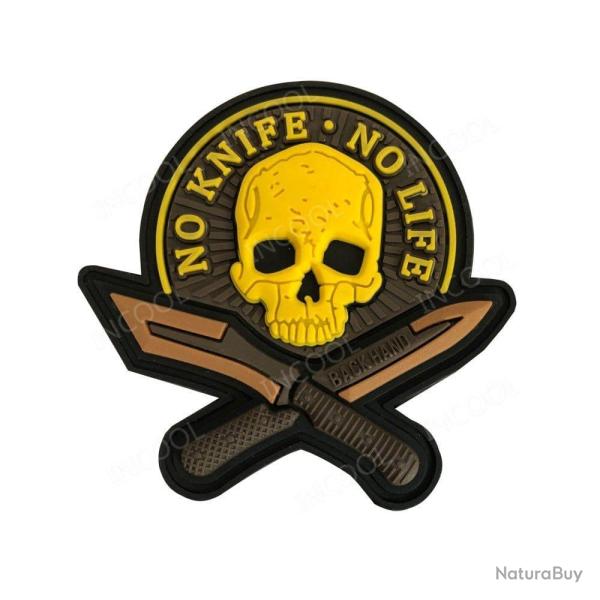 Patch militaire cr�ne 3D caoutchouc - Jaune