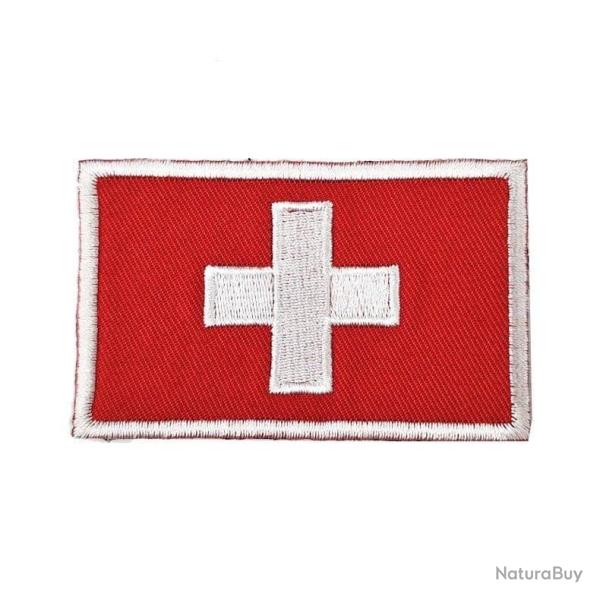 Patch motif drapeau national 3D 7x9,5 cm - Suisse