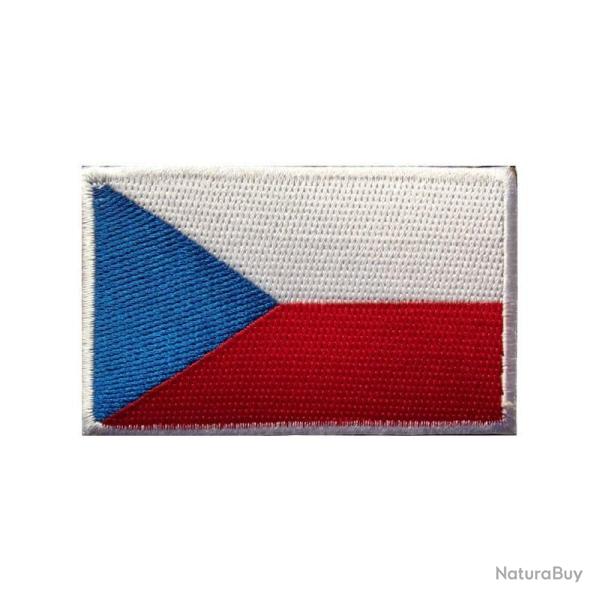 Patch motif drapeau national 3D 7x9,5 cm - R�publique Tch�que