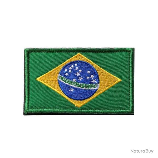 Patch motif drapeau national 3D 7x9,5 cm - Brezil