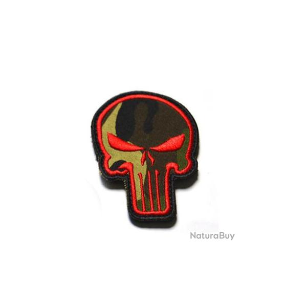 Patch Punisher 3D brod� 3 couleurs - Noir - Rouge