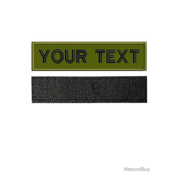 Patch texte personnalisable militaire - Vert arm�e - Velcro