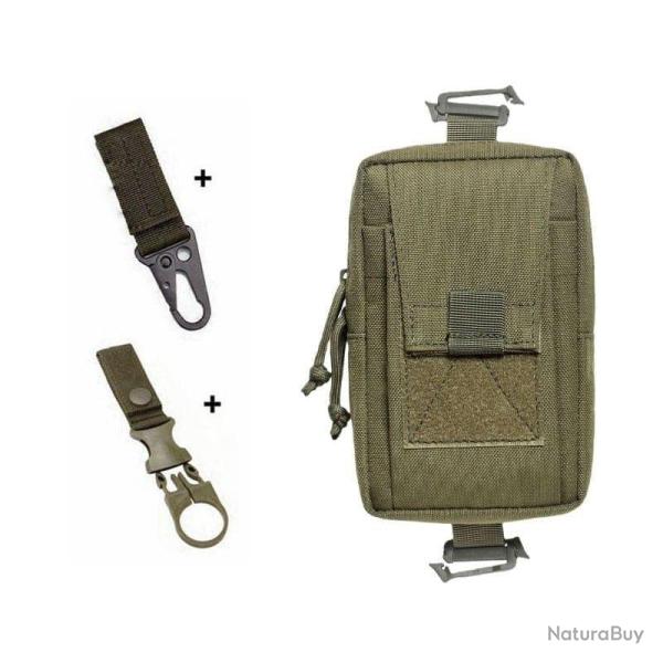 Pochette Molle EDC FKS multifonction - Vert arm�e (2 crochets)