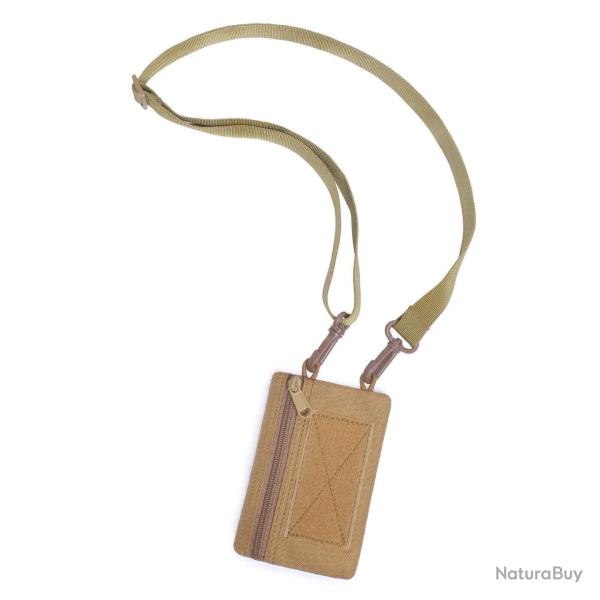Pochette porte-carte EDC sangle �paule - Marron