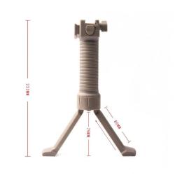Poign&eacute;e bipied t&ecirc;te pivotante 20 mm - Type A Kaki