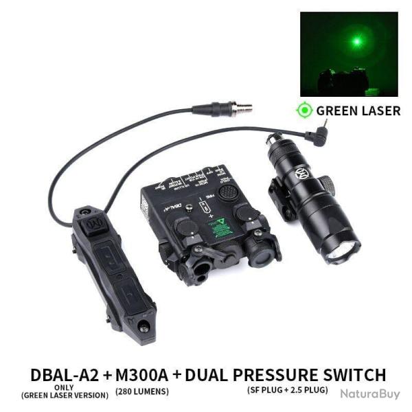 Point rouge/vert DBAL AN/PEQ DBAL-A2 - BK Green M300A Set