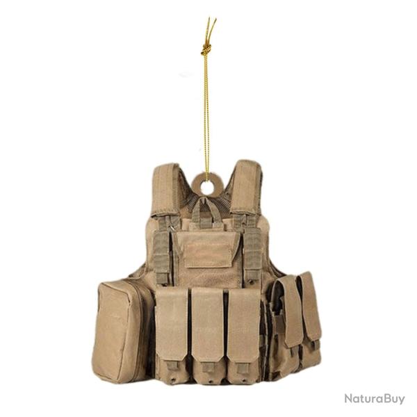 Porte-cl� gilet tactique militaire - Gilet marron (pochettes)