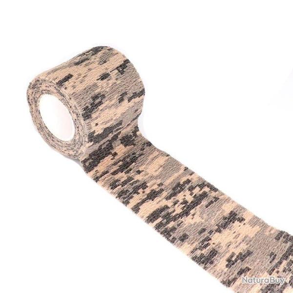 Ruban adh�sif camouflage �lastique - Camouflage black / 7.5cm X 4.5m