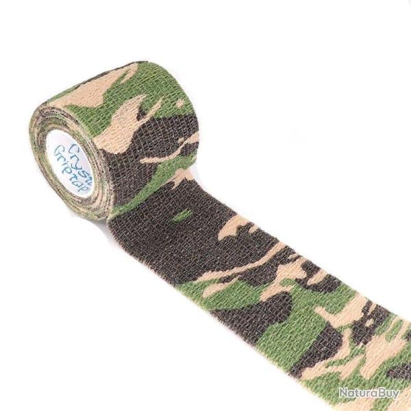 Ruban adh�sif camouflage �lastique - Camouflage militaire / 10cm X 4.5m