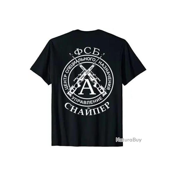 T shirt tireur d �lite FSB Russe Spetsnaz Alpha Group. Noir