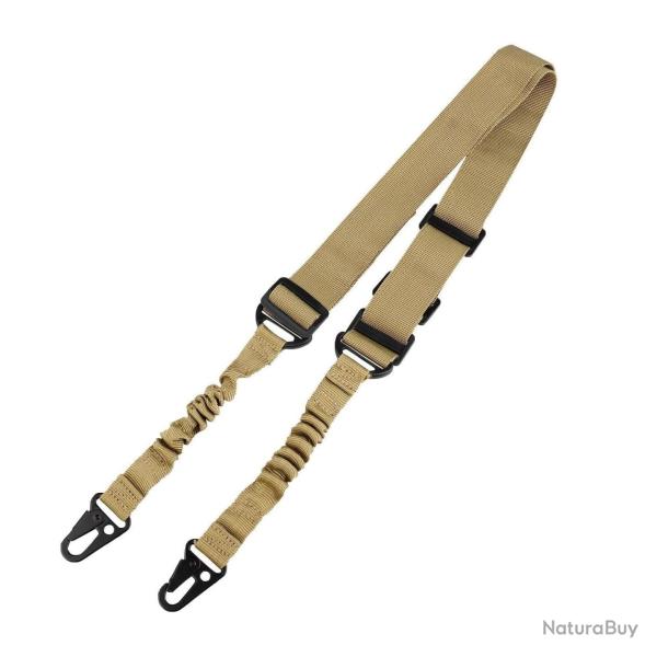 Sangle fusil 2 points boucle m�tal �paule - Tan / 170cm