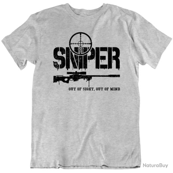 T shirt SNIPER US Army Special Force Seals Para Sas Gris