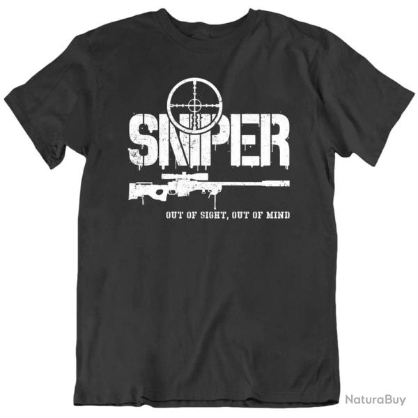 T shirt SNIPER US Army Special Force Seals Para Sas Noir