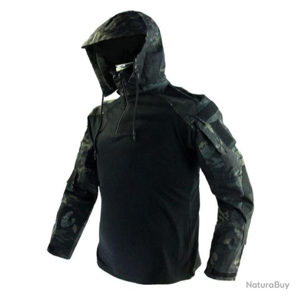 Sweat  capuche DulAirsoft DA01 Multicam noir