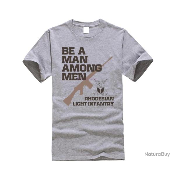 T shirt Be a man among men Gris