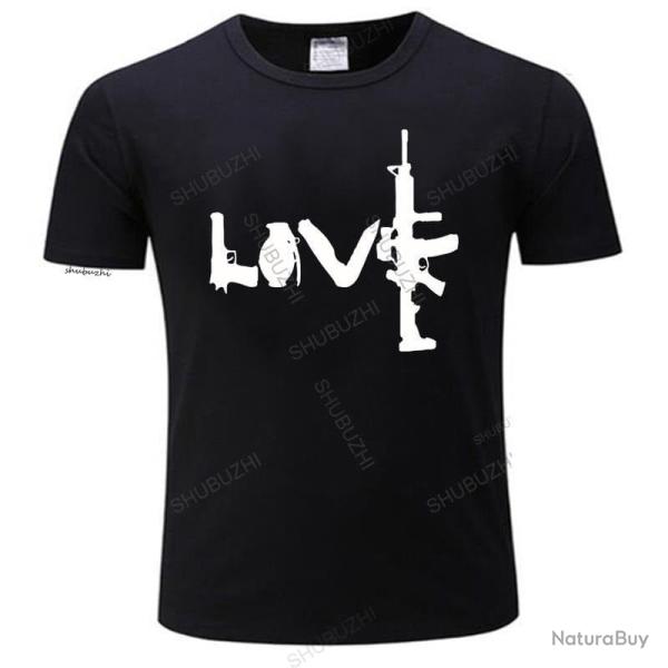 T shirt Airsoft Love AK47 Noir