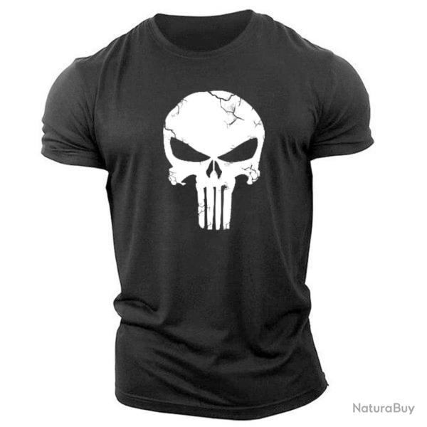 T shirt cr�ne 3D col rond Spartan Noir