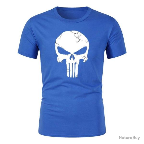 T shirt cr�ne 3D col rond Spartan Bleu
