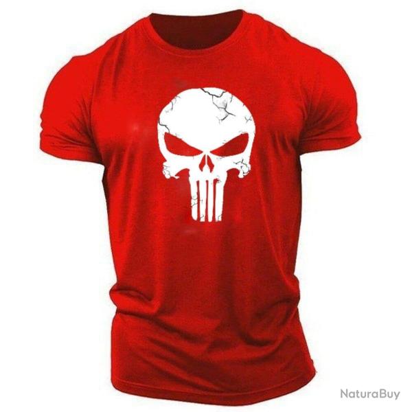 T shirt cr�ne 3D col rond Spartan Rouge