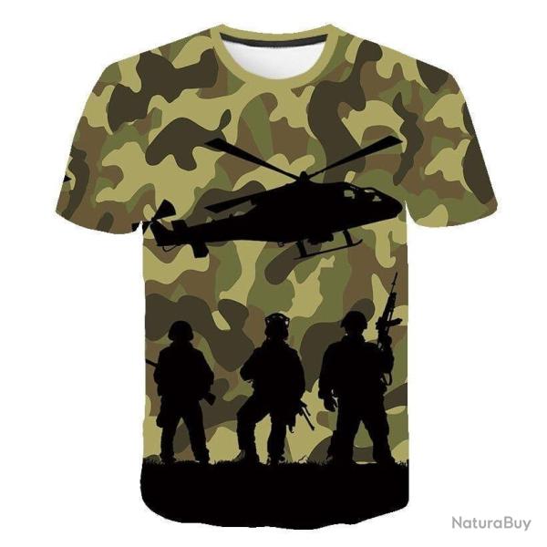 T-Shirt enfant imprim� 3D camo - 13 ans