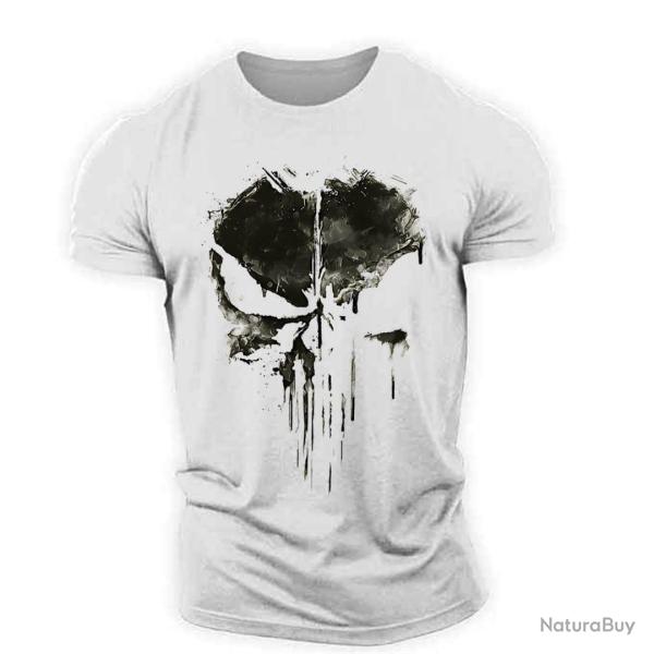 T shirt Ghost Punisher manches courtes Blanc