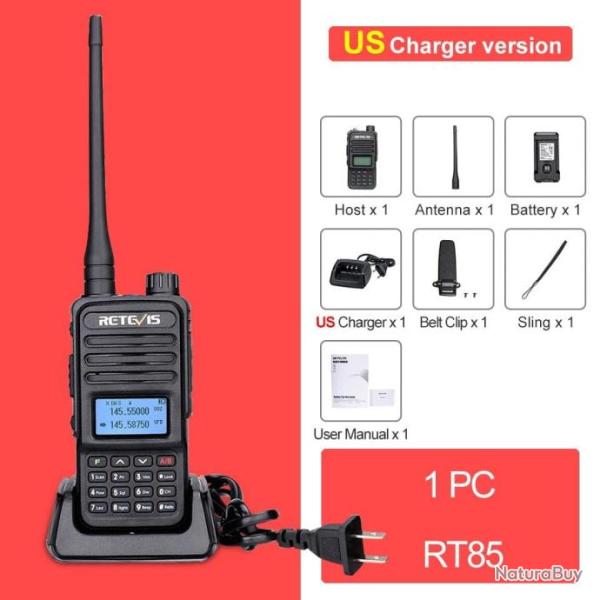 Talkie-walkie longue port�e Retevis RT85 - x1 fr�quence US