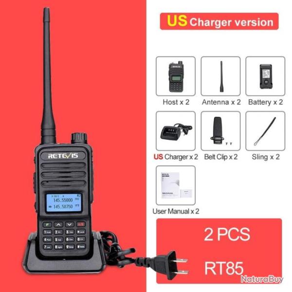 Talkie-walkie longue port�e Retevis RT85 - x2 fr�quence US