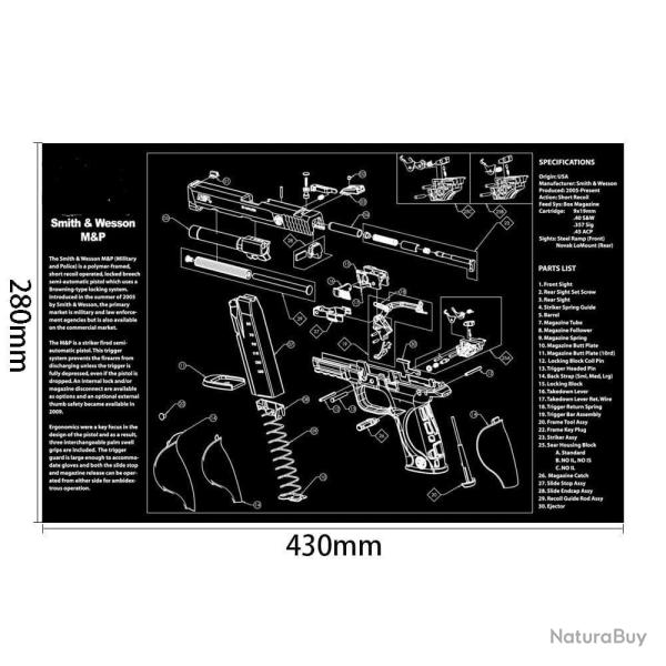 Tapis nettoyage P365 1911 Glock - SmithWessomMP