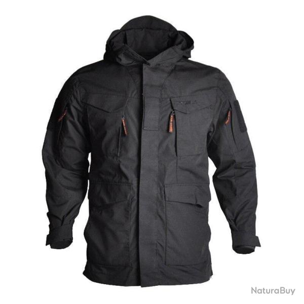 Veste M65 capuche longue HWILD - Noir / 2XL 85-95kg