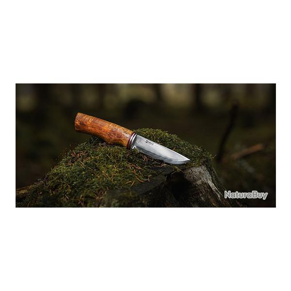 COUTEAU HELLE Futura - Lame 105mm - Manche Bouleau fris� - Etui cuir