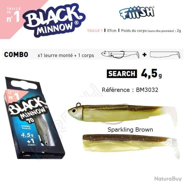 COMBO BLACK MINNOW 7 CM N�1 FIIISH 7 cm / 4.5 g Sparkling Brown