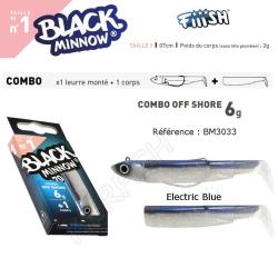 COMBO BLACK MINNOW 7 CM N&deg;1 FIIISH 7 cm / 6 g Electric Blue