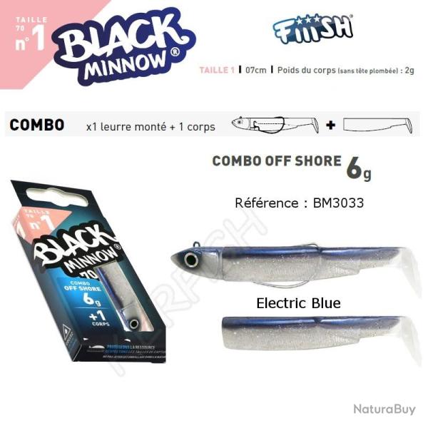 COMBO BLACK MINNOW 7 CM N�1 FIIISH 7 cm / 6 g Electric Blue