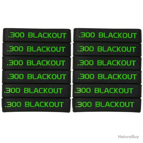 Bande marquage chargeur 6/12 5.56 Nato 300 - .300 Vert 12 pcs