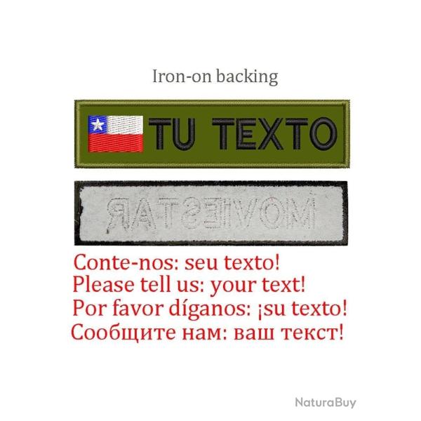 Patch drapeau nom personnalis� uniforme - Chilie-Iron on
